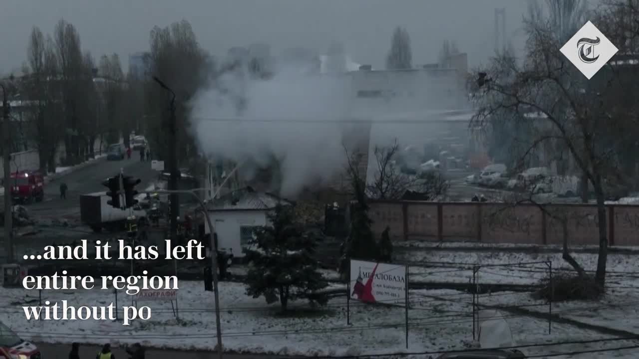 Russian air strike kills at least three and leaves Kyiv in complete blackout