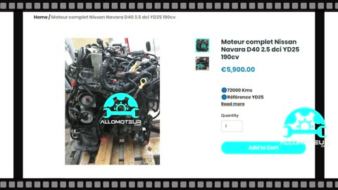 ALLOMOTEUR.COM - Moteur complet Nissan Navara D40 2.5 dci YD25 190cv