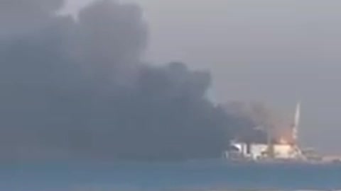 Port of Berdyansk. Several explosions are reported, followed by a fire