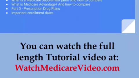 Medicare Tutorial - Part 2 - Main Topics