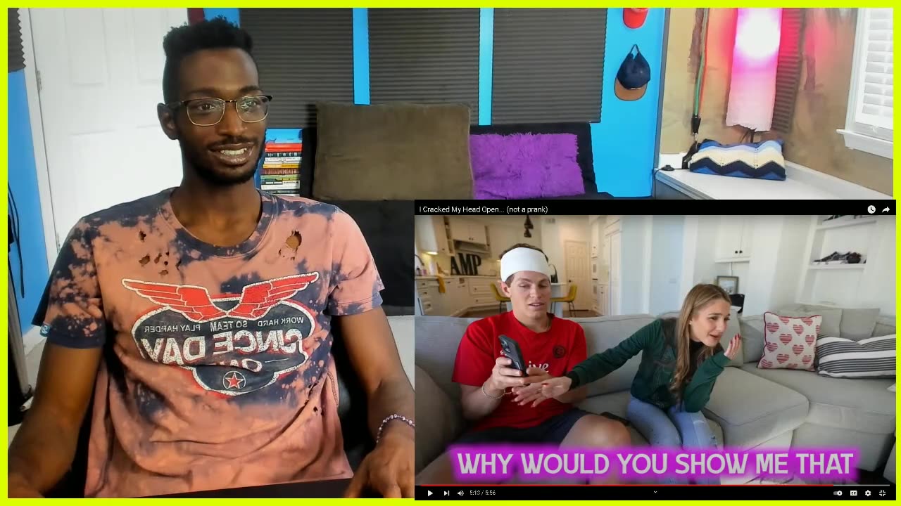 Ben Azelart I Cracked My Head Open not a prank reaction