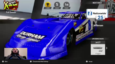 100% Late Model Season in Xtreme Dirt Tour on NASCAR Heat 3. Race #5. Eldora.