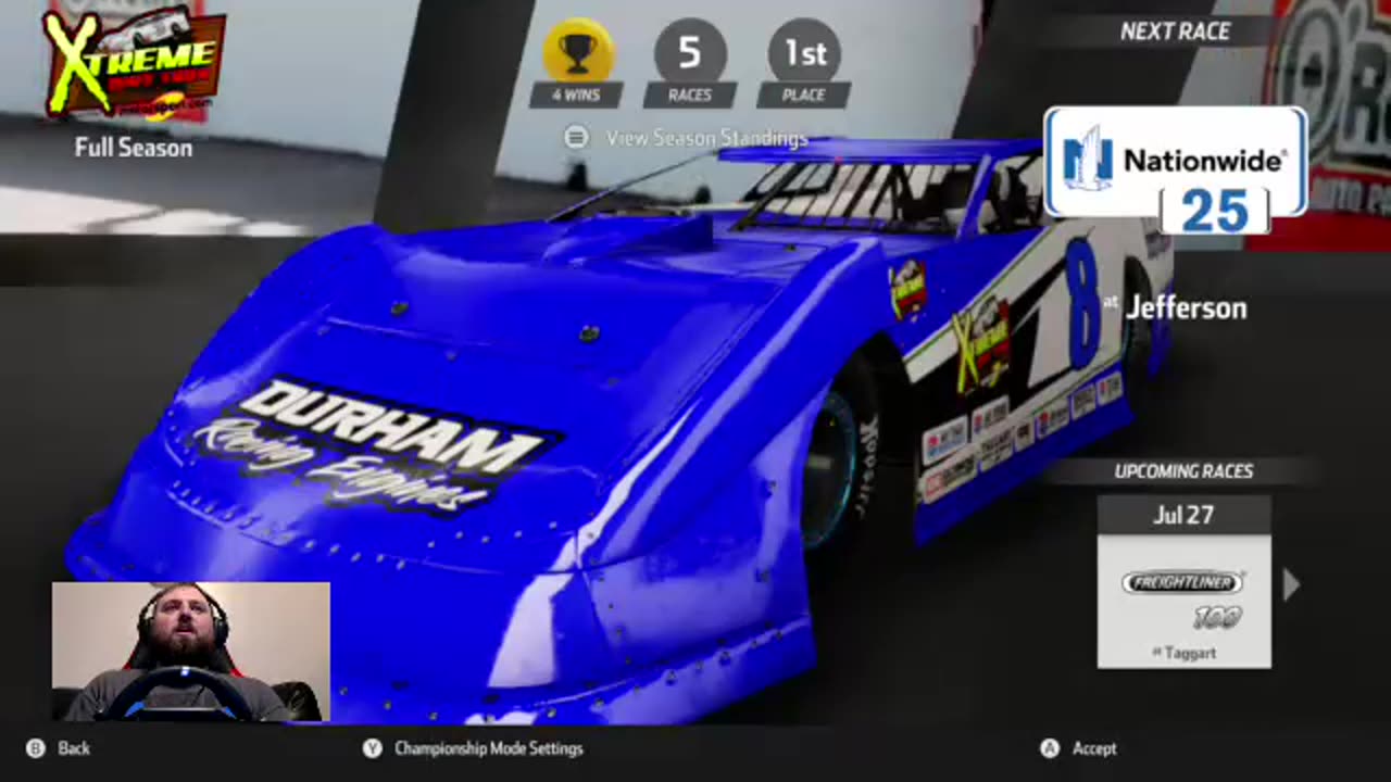 100% Late Model Season in Xtreme Dirt Tour on NASCAR Heat 3. Race #5. Eldora.
