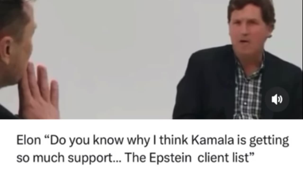 Elon "Do you know why I think Kamala is getting so much support... The Epstein client list"