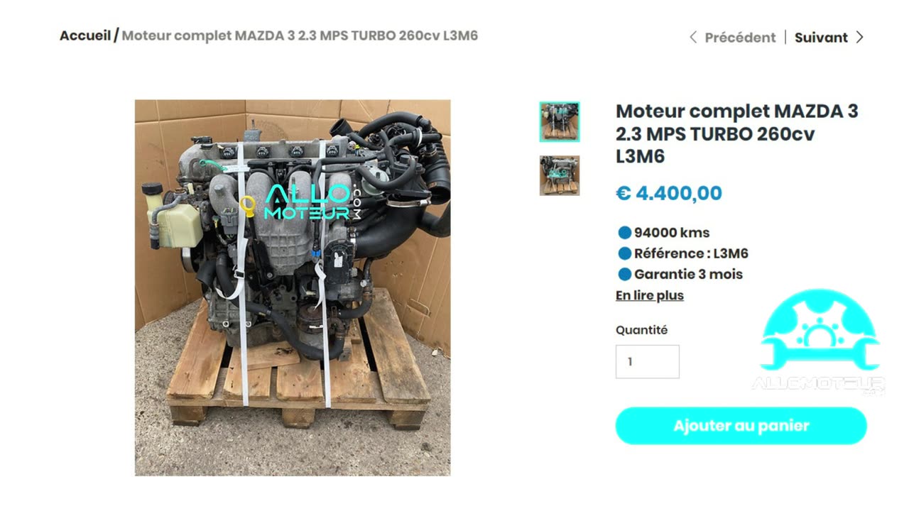 ALLOMOTEUR.COM - Moteur complet MAZDA 3 2.3 MPS TURBO 260cv L3M6