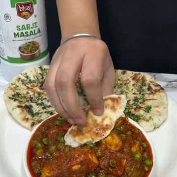 Matar paneer cooking