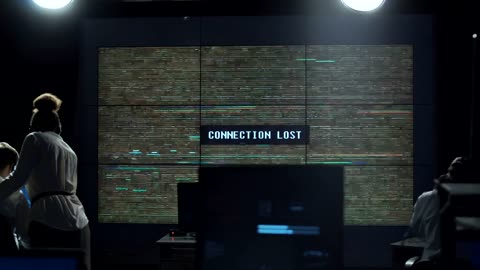 The mission control center of a space ship