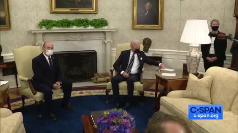 Biden laughs as he has his staff herd away reporters shouting questions about Afghanistan.