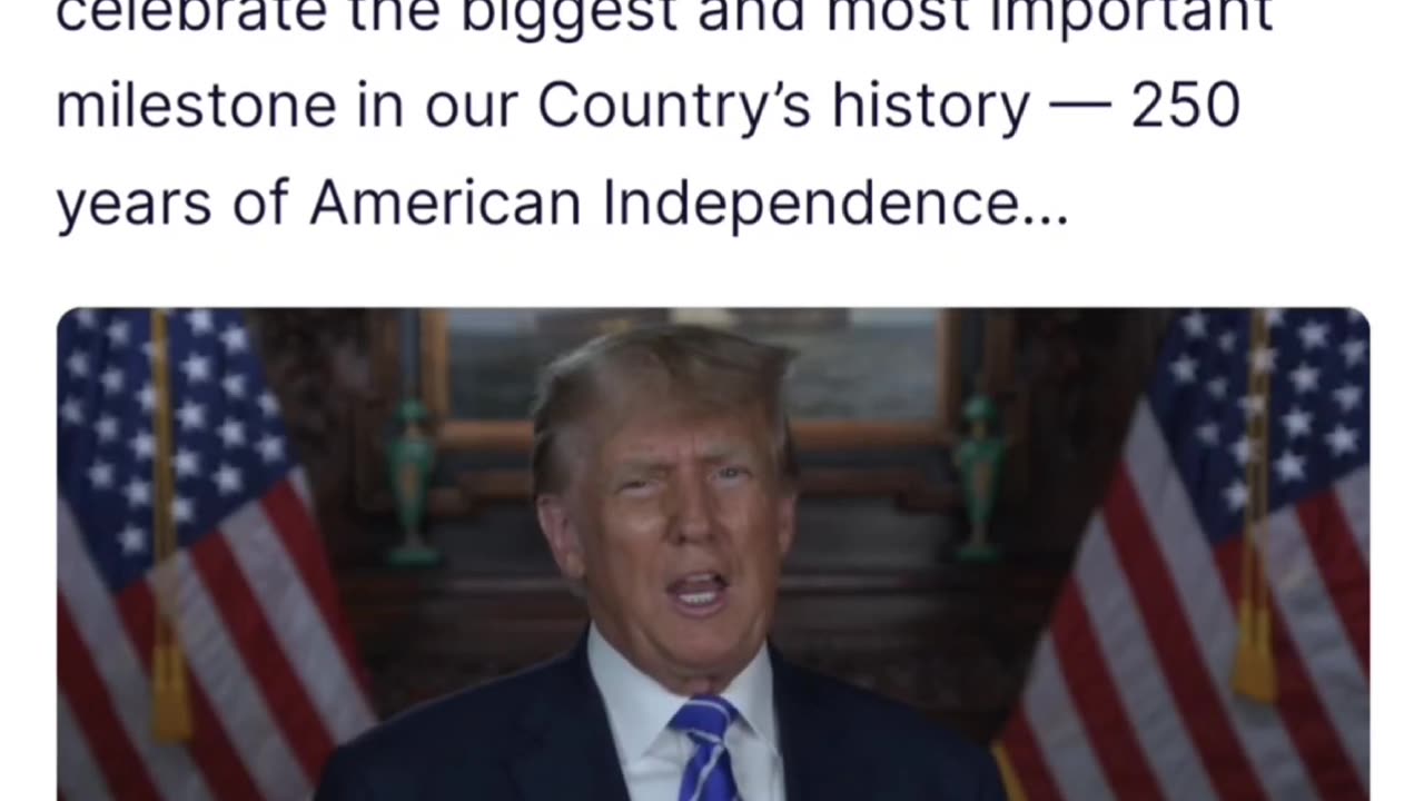 2:02 pm EST - In 3 years - 250 years of American Independence… President Trump