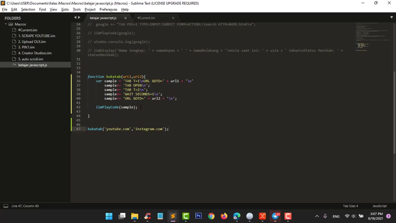 Easy Way to Learn Advanced Level Imacros : Function Javascript