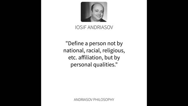 Iosif Andriasov Quote: Define A Person