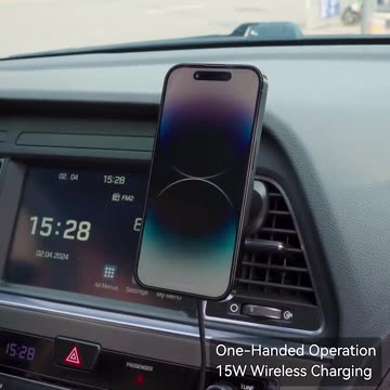 RGB Magnetic Car Phone Holder Qi 15W Macsafe Wireless Charger