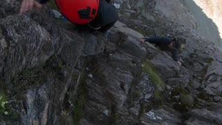 Dangerous Rock Fall During Free Climb in Switzerland