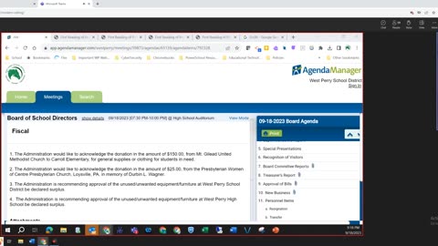 9-18-23 West Perry School Board Mtg