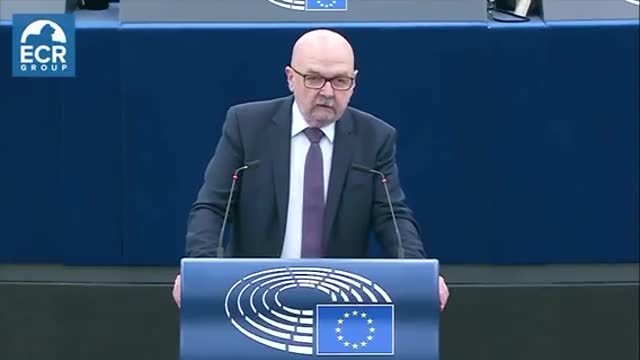 Chairman of the ECR Group, Prof Ryszard Legutko, took the floor of the European Parliament 👀