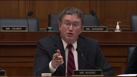 Thomas Massie drills Secretary Mayorkas at hearing.