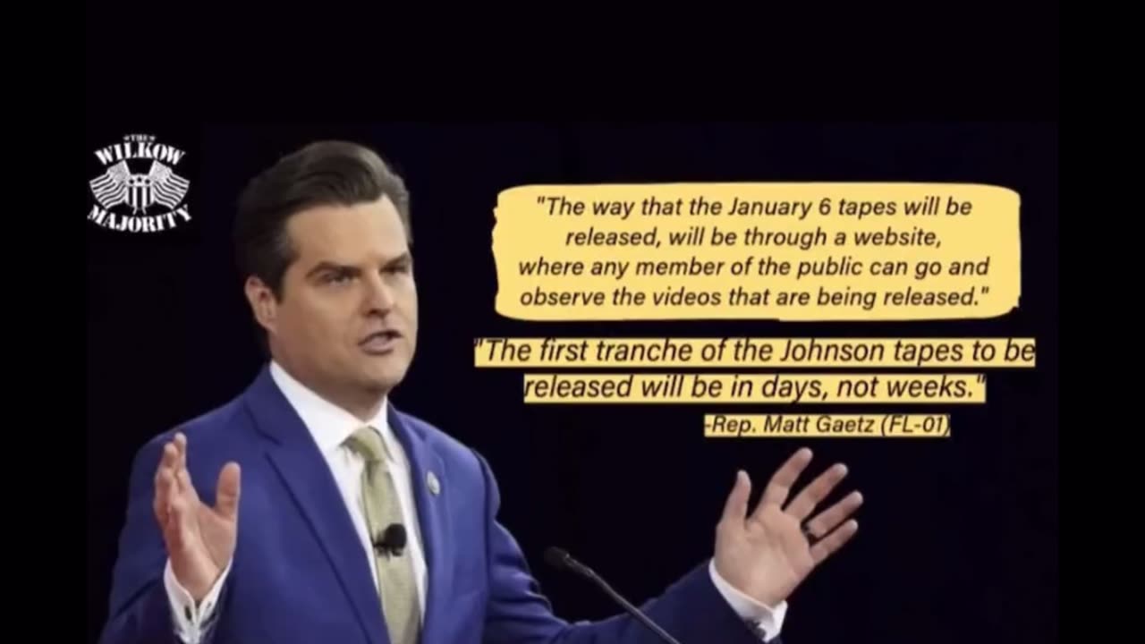 Florida congressman Matt Gaetz says the Jan 6 J6 tapes will be released online within in days