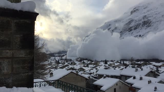 Avalanche Hit a Village in Bessans, France