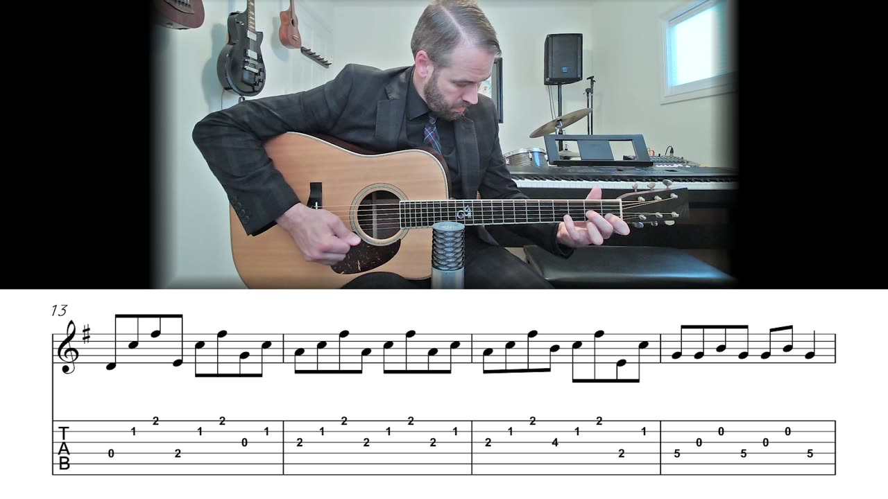 Tom Dooley - Bluegrass Crosspicking Guitar Lesson (Sheet Music + TAB)