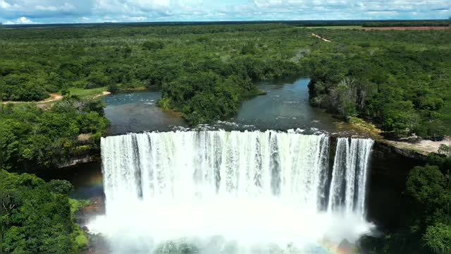 Cachoeira Salto Belo Brazil Magnificent Nature Waterfall Rainbow