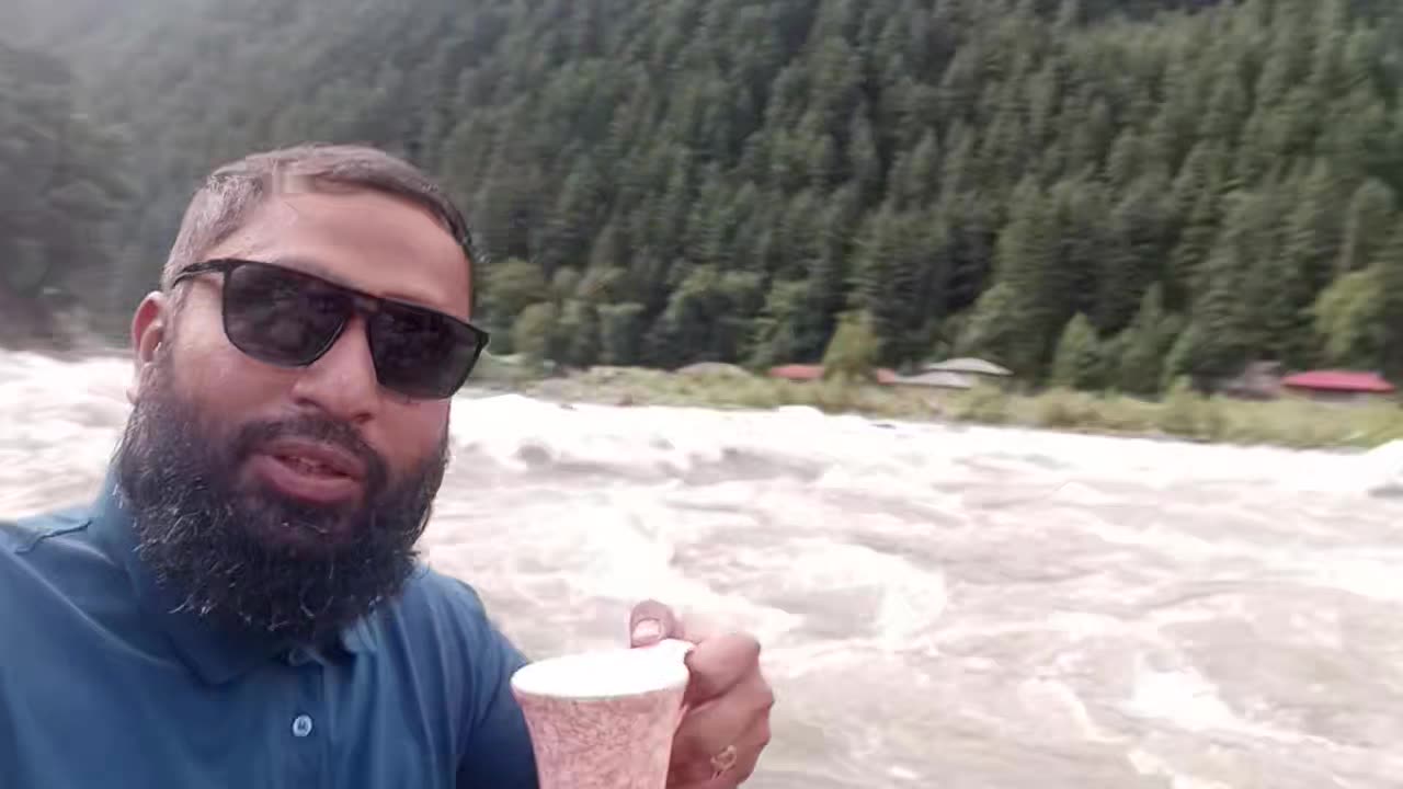 Tea time at nelum river kashmir