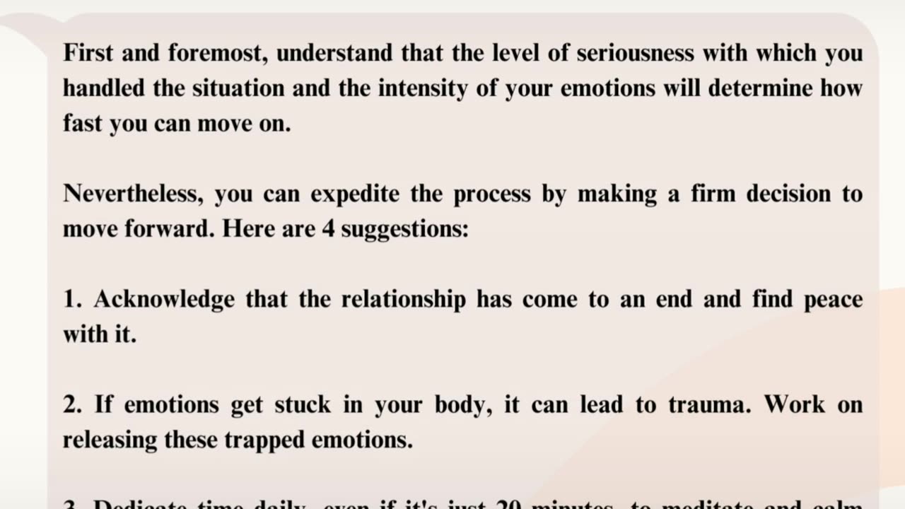 How can i move on faster in 3 months from bad breakup?