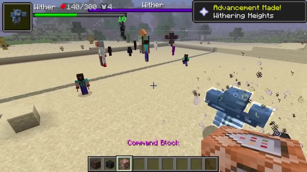 all Herobrine creepypasta mobs vs Wither Storm 7 STAGE in minecraft