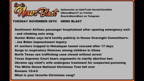 Tuesday, November 28, 2023 News Blast