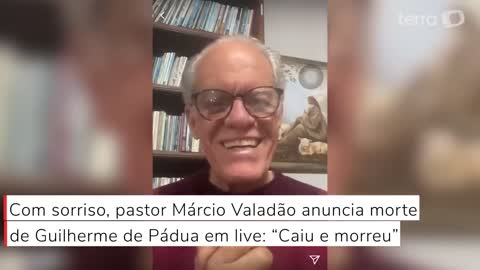 Com sorriso, pastor anuncia morte de Guilherme de Pádua em live: “Caiu e morreu”