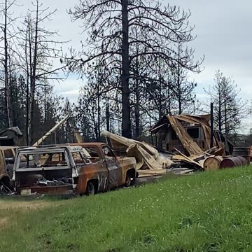 Bunch of Cars Demolished by "Forest Fire" But Where are the Trees?