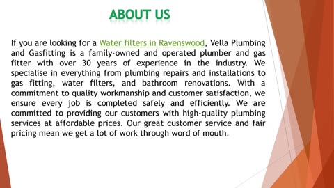 If you are looking for a Water filters in Ravenswood