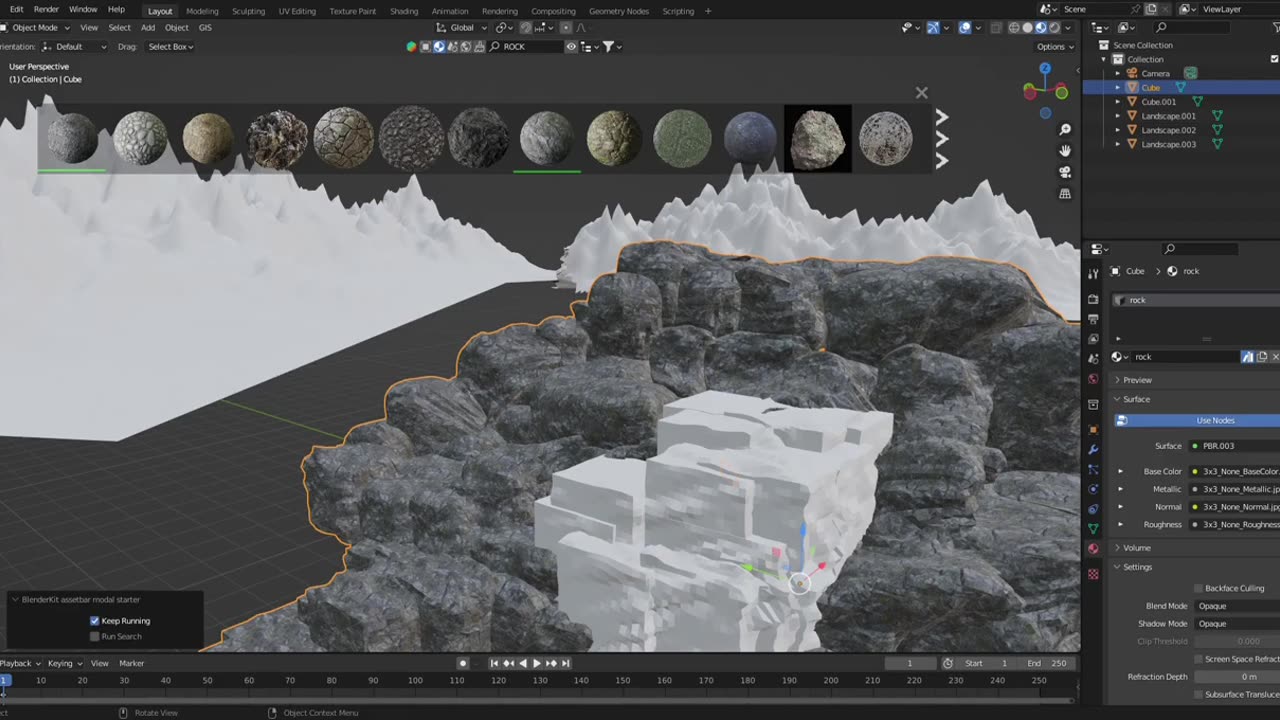 Blender landcsape timelaps