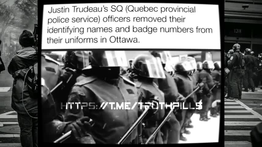 TRUDEAUS TYRRANT POLICY ENFORCERS REMOVE THEIR NAME AND NUMBER BADGES...