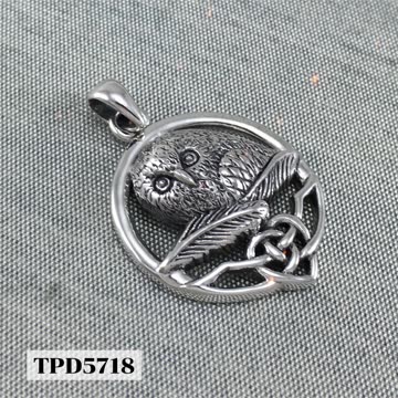Wise Guardian: Celtic Owl Silver Pendant