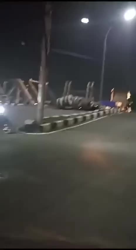 In Indonesia, a passenger train rammed a truck with a trailer