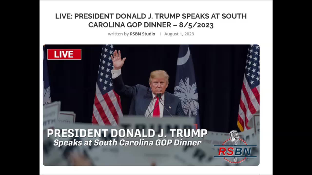 LIVE: President Donald J. Trump Speaks at South Carolina GOP Dinner