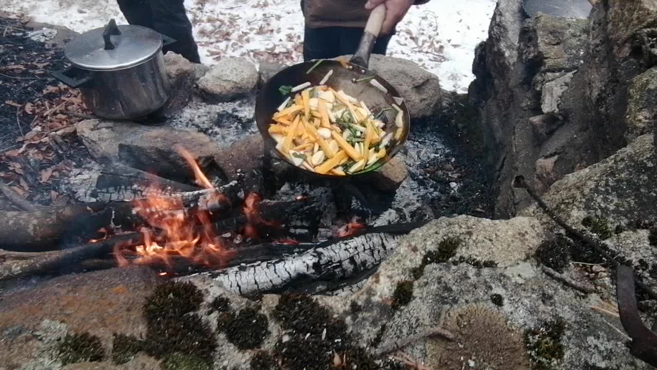 BBQ in the snowy mountains