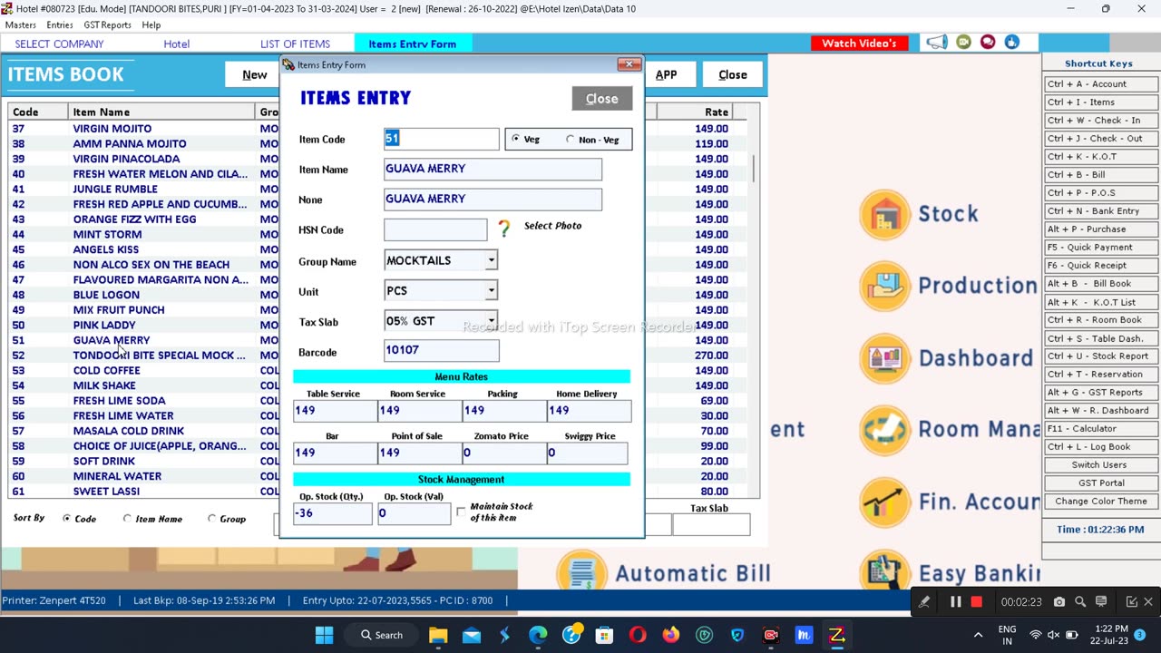 restaurant management system