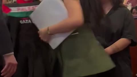 Pro-Palestine protesters interrupt Kamala Harris
