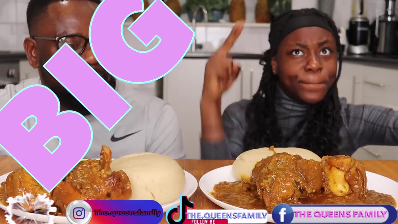 FUFU AND OGBONO SOUP AND GOAT MEAT |SPEED EATING BIG BITE CHALLENGE DAD VS DAUGHTER *SHOCKING WIN😱*