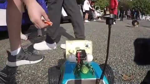 Rc car with taser gives candy on Halloween