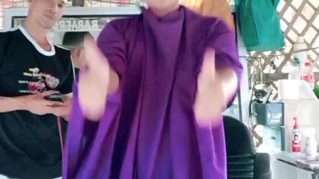 Dancing while haircut. (Follow me)