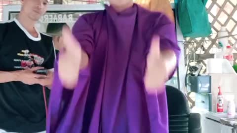 Dancing while haircut. (Follow me)