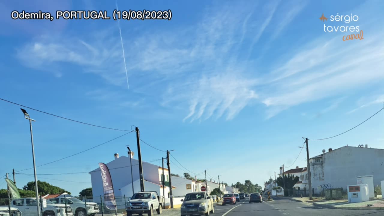 "Climate Change" - Artificial Clouds planted in the sky by airplanes.