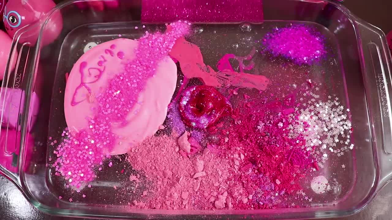 "Big Mega PINK!"Mixing "Neon Pink"Makeup,More Stuff Into slime!Most Satisfying Slime Video.