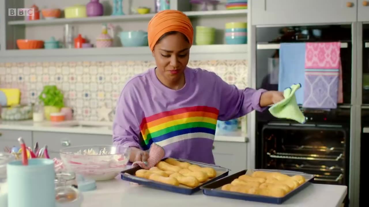 Chocolate covered raspberry eclairs pops | Nadiya's Summer Feasts - BBC