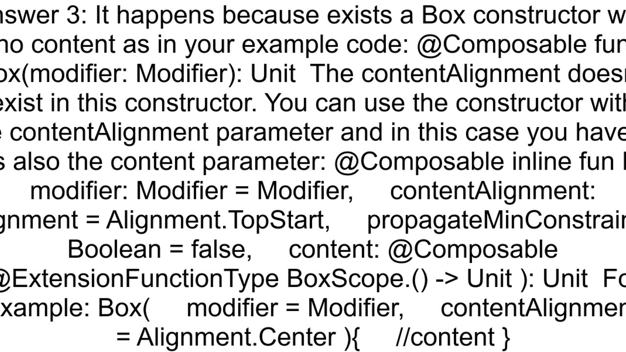 JETPACK COMPOSE quotCannot find parameter with this name contentAlignmentquot