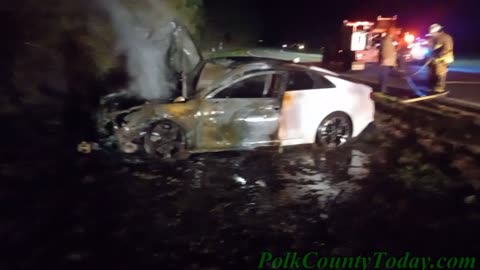 DRIVER CRASHES, VEHICLE CATCHES FIRE, CAMP RUBY TEXAS, 02/19/23....