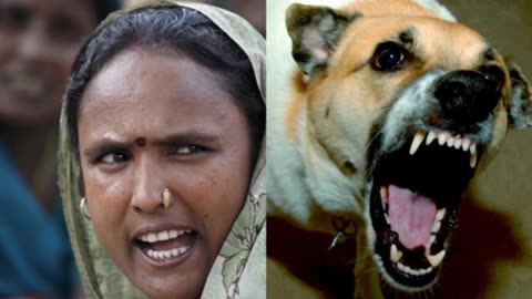 Women's is being eaten by dog's