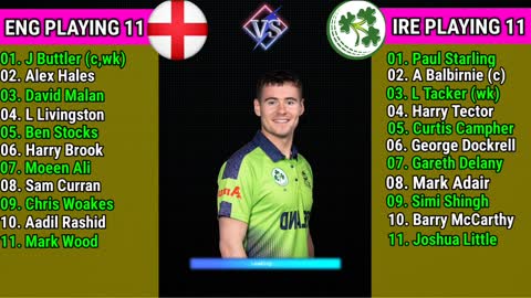 T20 World Cup 2022 England vs Ireland 20th Match Playing 11 Comparison ENG vs IRE Playing 11